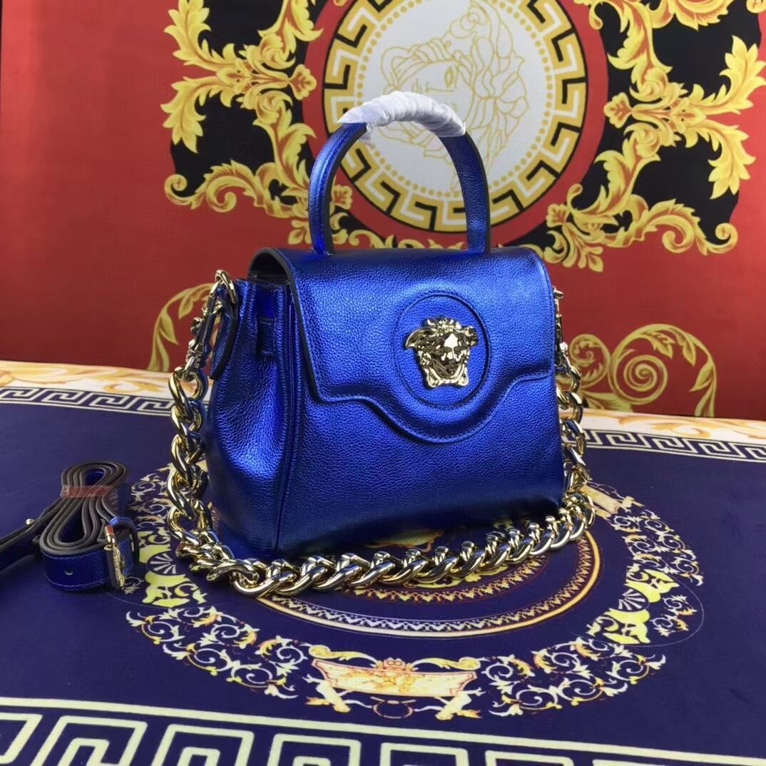 Versace Original Calfskin Leather Bag FS1040 blue