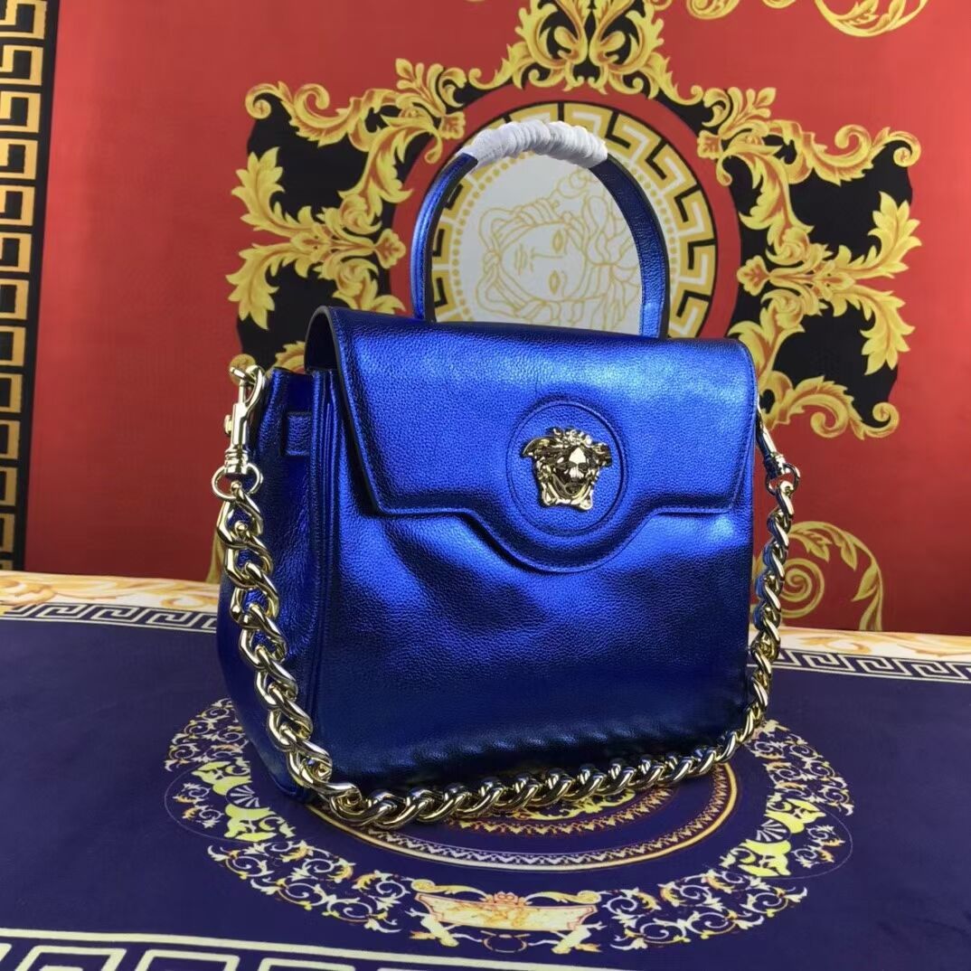 Versace Original medium Calfskin Leather Bag FS1041 blue