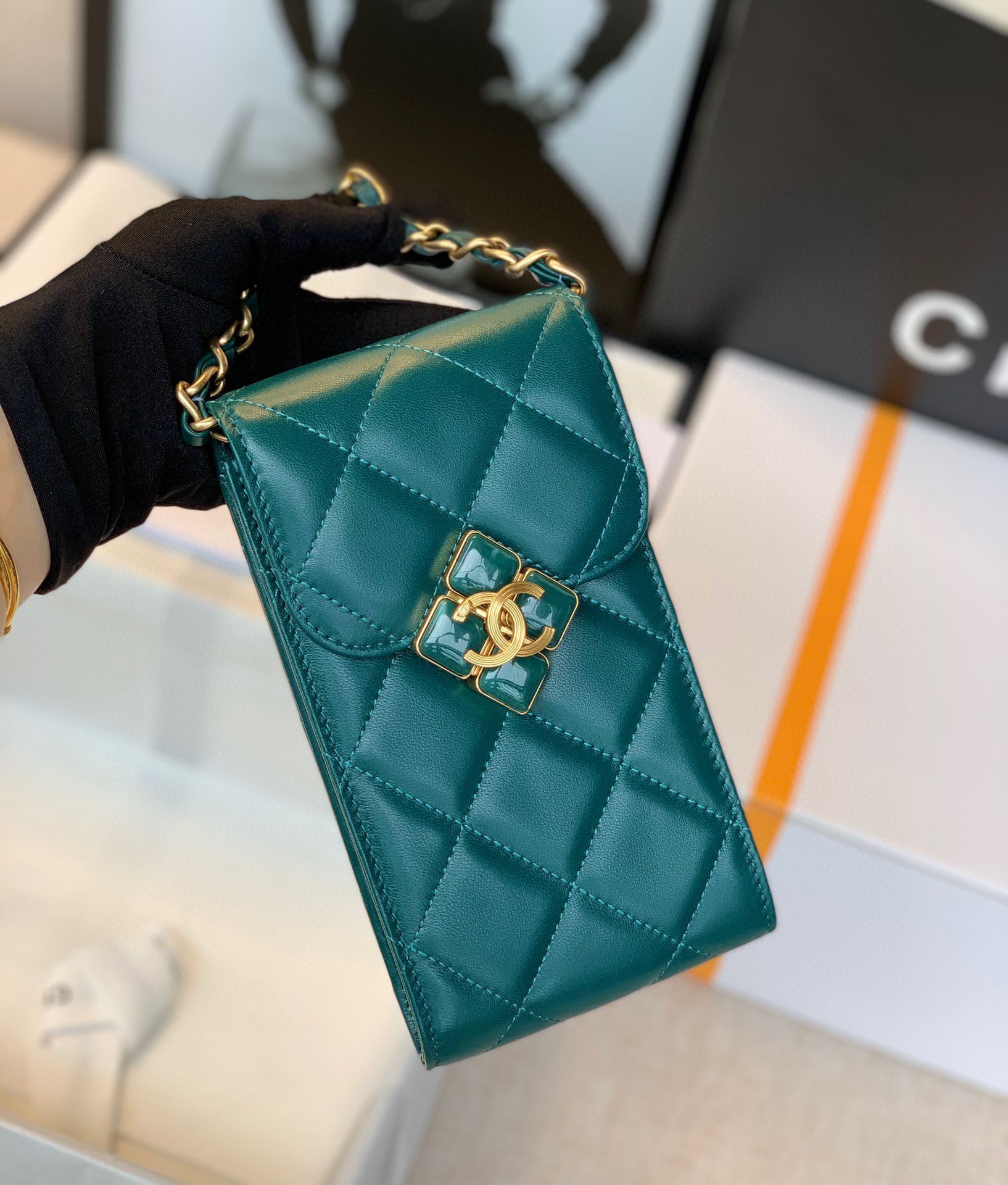 CHANEL Mobile phone case Card Holder AP1188 Green