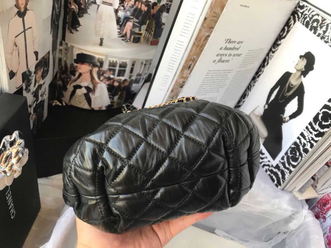 CHANEL Original Leather Rope Bag AS1802 Black