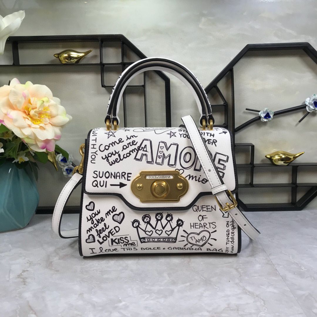 Dolce & Gabbana Origianl Leather 4137 White Graffiti