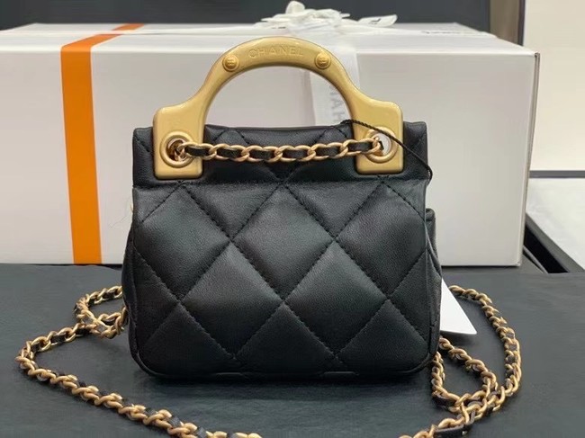 CHANEL Top Handle Micro Mini Wallet On Chain AP2271 Black