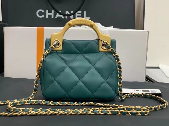 CHANEL Top Handle Micro Mini Wallet On Chain AP2271 blue