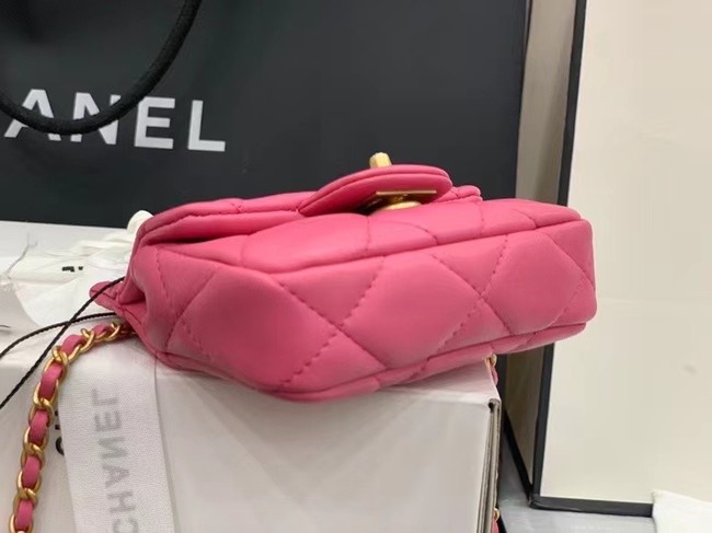 CHANEL Top Handle Micro Mini Wallet On Chain AP2271 rose