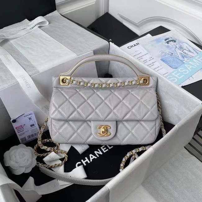 Chanel Flap Shoulder Bag Original leather AS2438 grey