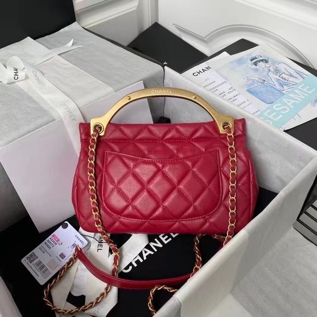 Chanel Flap Shoulder Bag Original leather AS2438 red