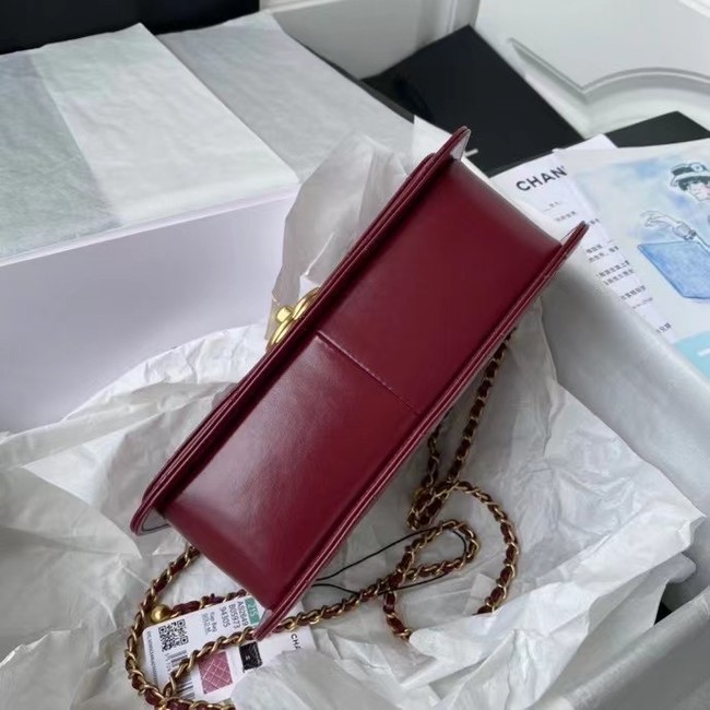 Chanel Flap Shoulder Bag Original leather AS2649 Wine