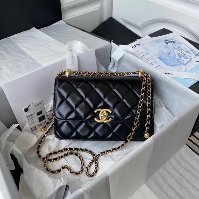 Chanel Flap Shoulder Bag Original leather AS2649 black