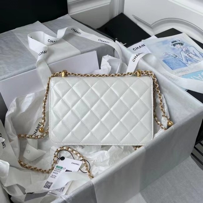 Chanel Flap Shoulder Bag Original leather AS2649 white