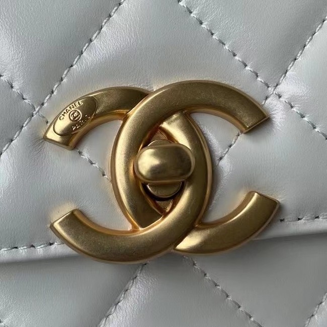 Chanel Flap Shoulder Bag Original leather AS2649 white