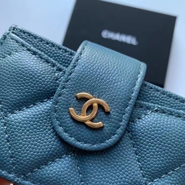 Chanel card holder AP0342 blue