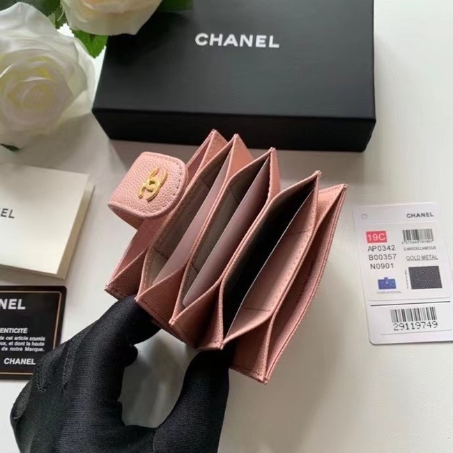 Chanel card holder AP0342 pink