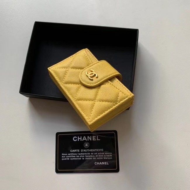 Chanel card holder AP0342 yellow