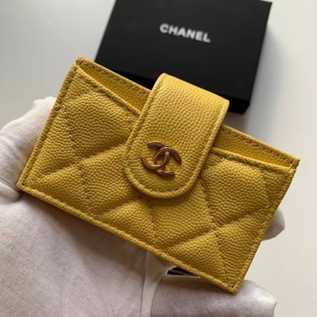 Chanel card holder AP0342 yellow