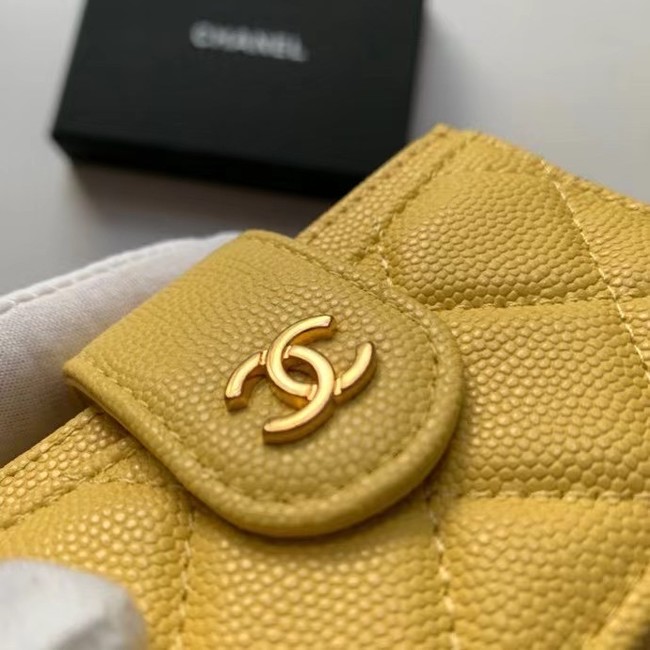 Chanel card holder AP0342 yellow