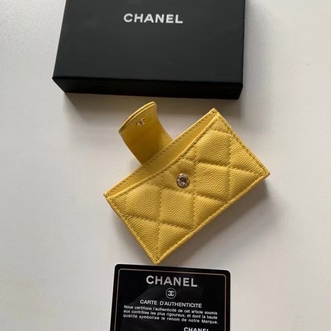 Chanel card holder AP0342 yellow