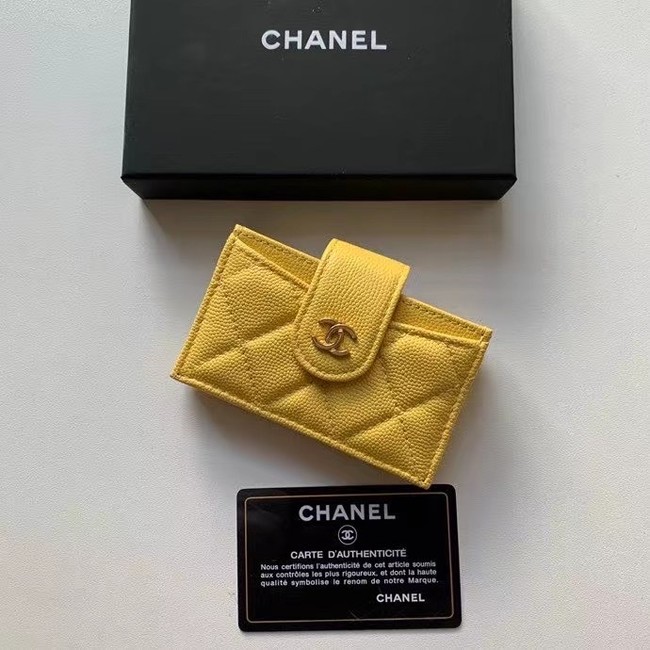 Chanel card holder AP0342 yellow