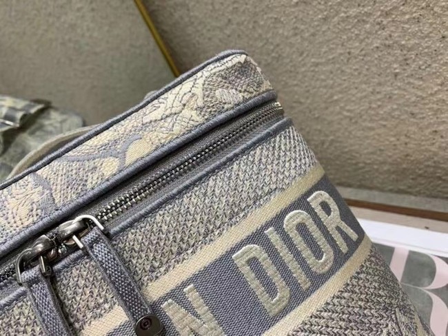 DIOR DIORTRAVEL VANITY CASE grey Dior Oblique Embroidery S5480VR