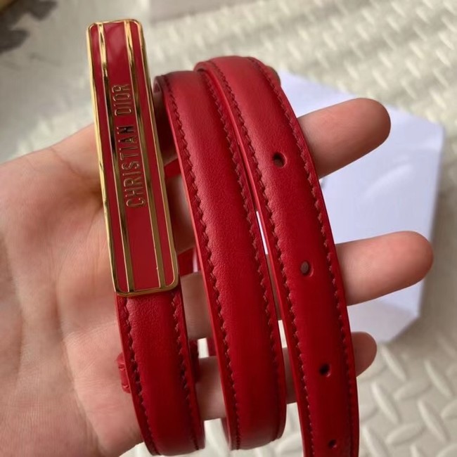 DIOR-ID BELT Raspberry Smooth Calfskin 15 MM B0109UM red