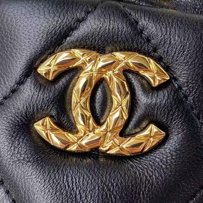 Chanel Drawstring Bag Lambskin & Gold Metal AP2330 black