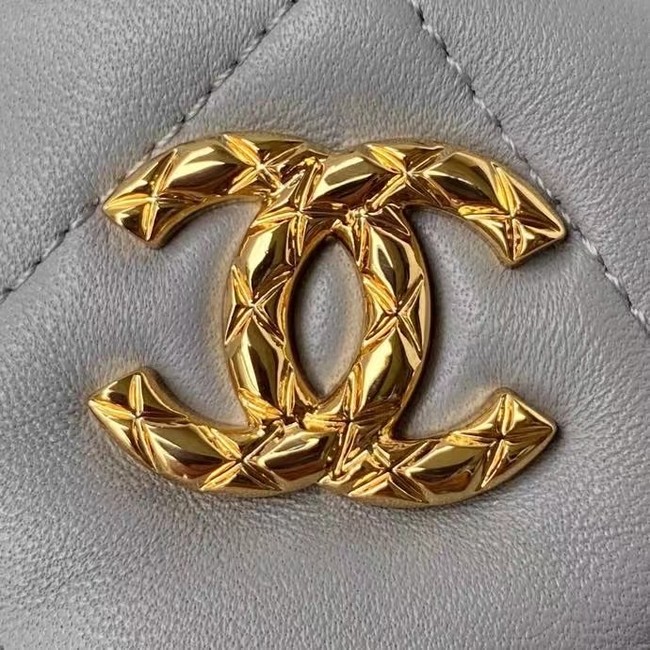 Chanel Drawstring Bag Lambskin & Gold Metal AP2330 grey