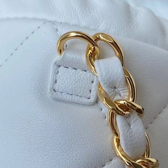 Chanel Drawstring Bag Lambskin & Gold Metal AP2330 White