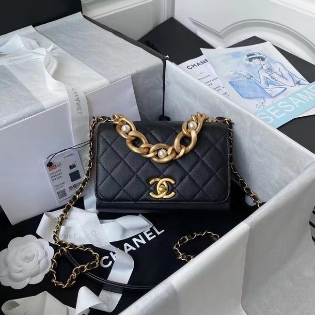 Chanel Flap Shoulder Bag Original leather AS2638 black