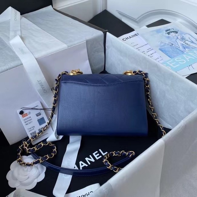 Chanel Flap Shoulder Bag Original leather AS2638 blue