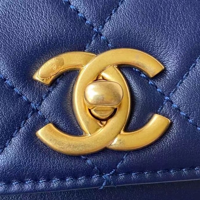 Chanel Flap Shoulder Bag Original leather AS2638 blue