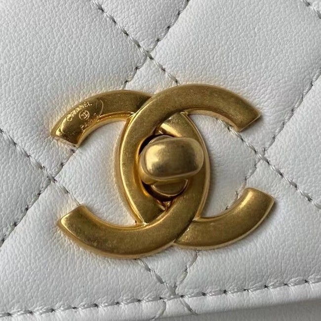 Chanel Flap Shoulder Bag Original leather AS2638 white