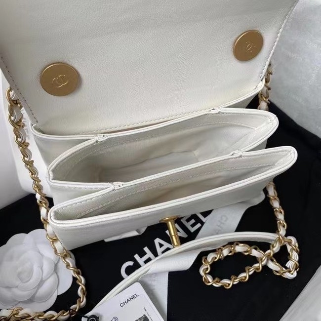 Chanel Flap Shoulder Bag Original leather AS2638 white