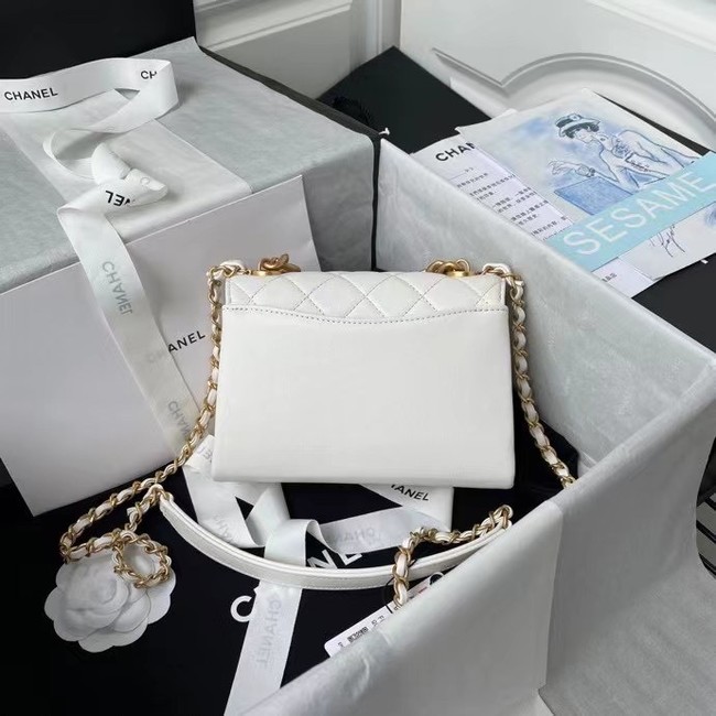 Chanel Flap Shoulder Bag Original leather AS2638 white