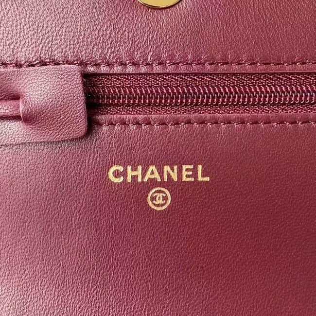 Chanel Flap Shoulder Bag mini Original leather AS2755 Wine