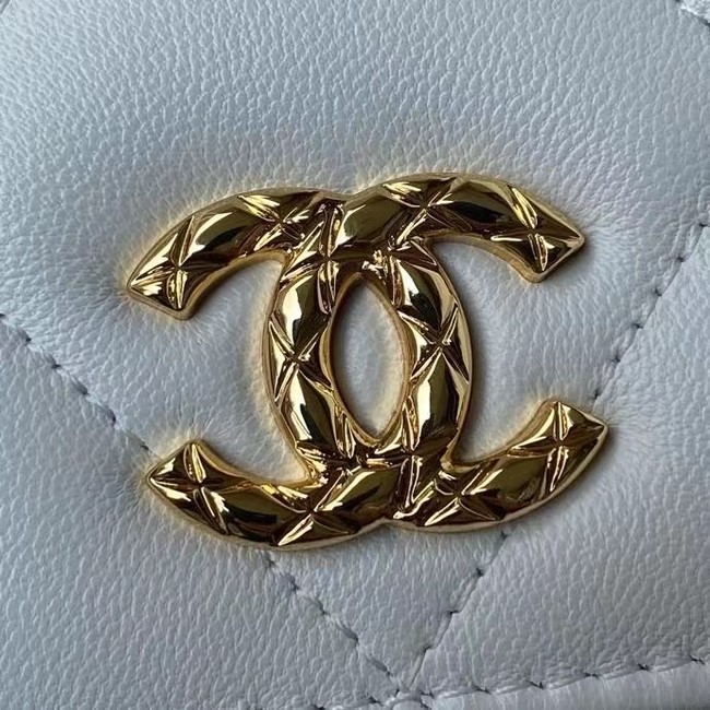 Chanel Flap Shoulder Bag mini Original leather AS2755 white