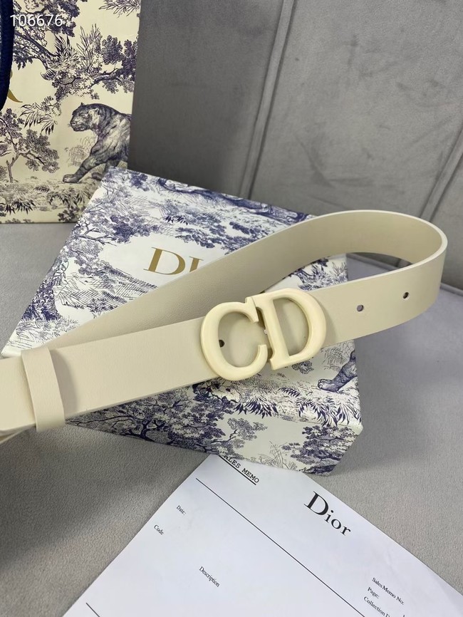 DIOR-ID BELT Raspberry Smooth Calfskin 30 MM B0110UM white