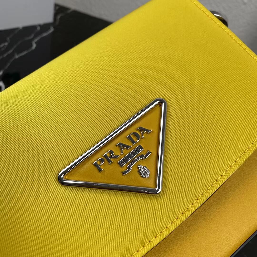 Prada Small brushed leather shoulder bag 1BA263 yellow