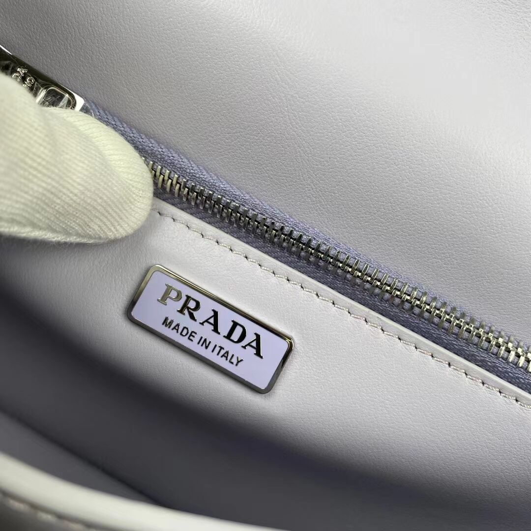 Prada Small brushed leather shoulder bag 1BH307 lilac