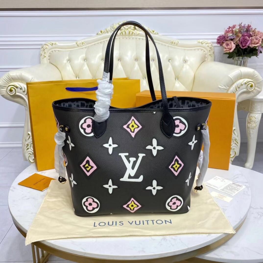 Louis Vuitton Monogram Canvas Neverfull MM M45818 Black