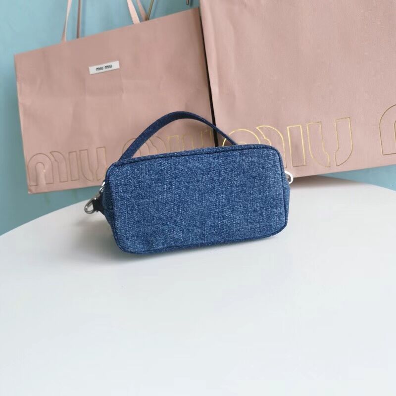 miu miu Denim Shoulder Bag 5NB841-1 blue