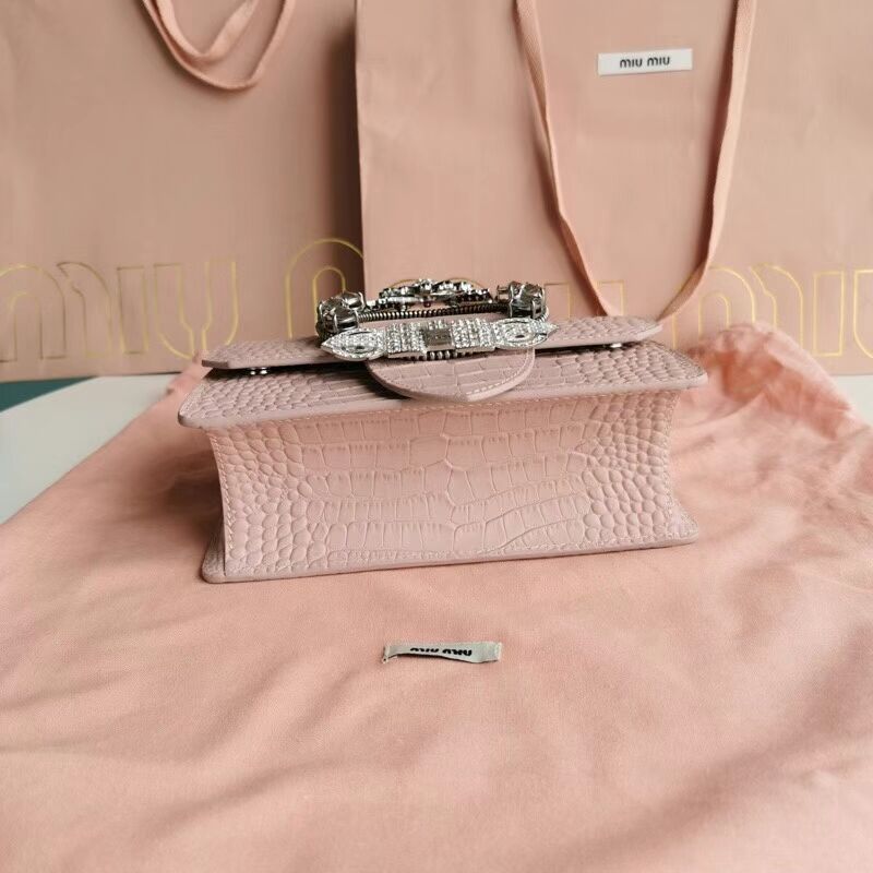 miu miu Matelasse Nappa Leather mini Shoulder Bag 5ED084 pink