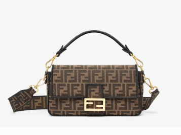 Fendi BAGUETTE Brown fabric bag 8BR600A6