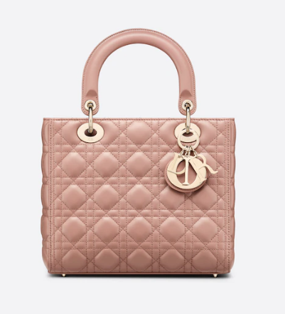 MEDIUM LADY DIOR BAG Blush Cannage Lambskin M0565O