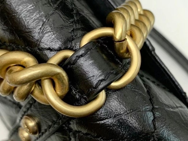 Chanel FLAP BAG Aged Calfskin & Gold-Tone Metal AS2696 Black