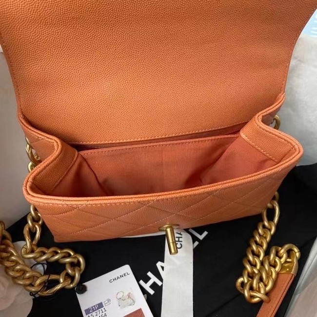 Chanel Flap Shoulder Bag Original leather AS2711 orange