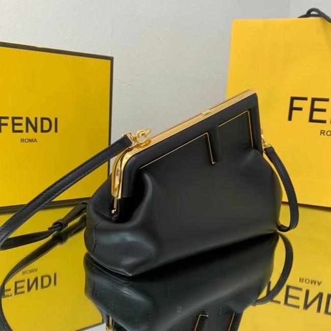 FENDI FIRST SMALL Black leather bag 8BP129A