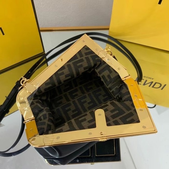 FENDI FIRST SMALL Black leather bag 8BP129A