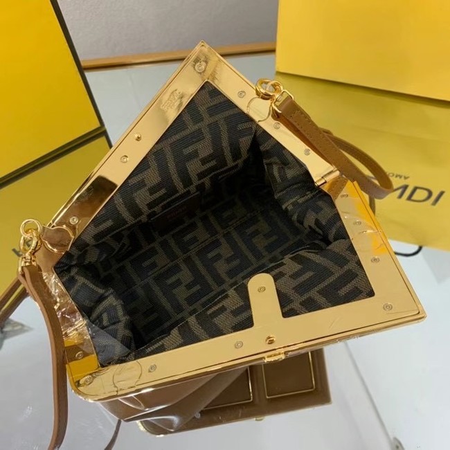 FENDI FIRST SMALL caramel leather bag 8BP129A