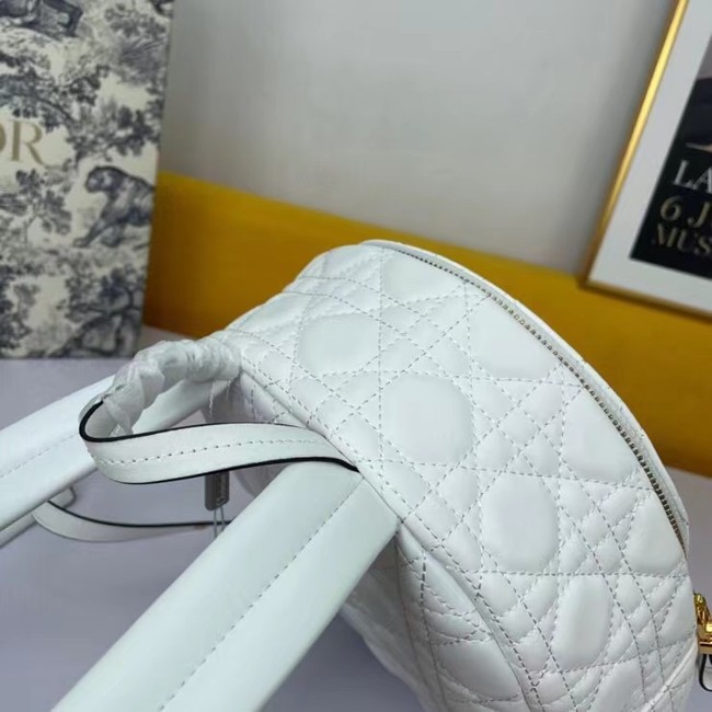 SMALL DIOR BACKPACK Cannage Lambskin M9222U WHITE