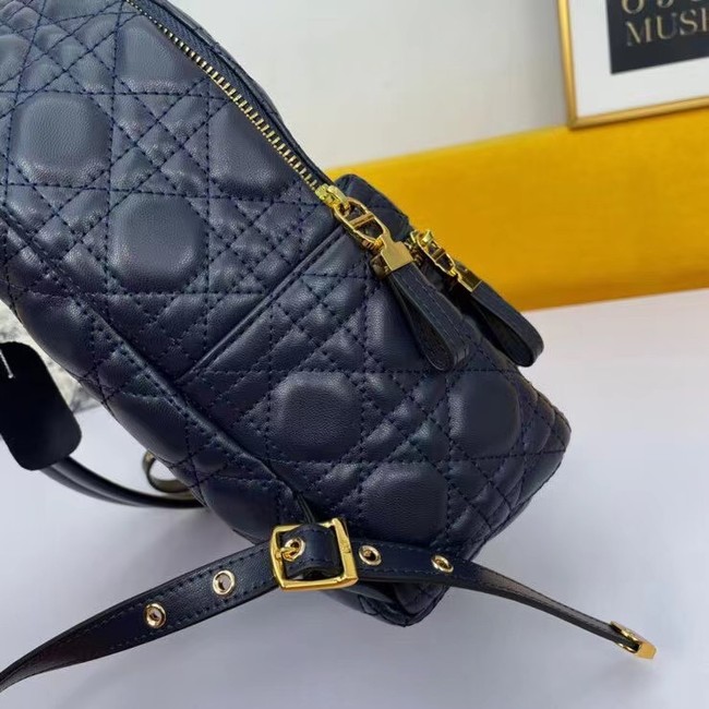 SMALL DIOR BACKPACK Cannage Lambskin M9222U dark blue