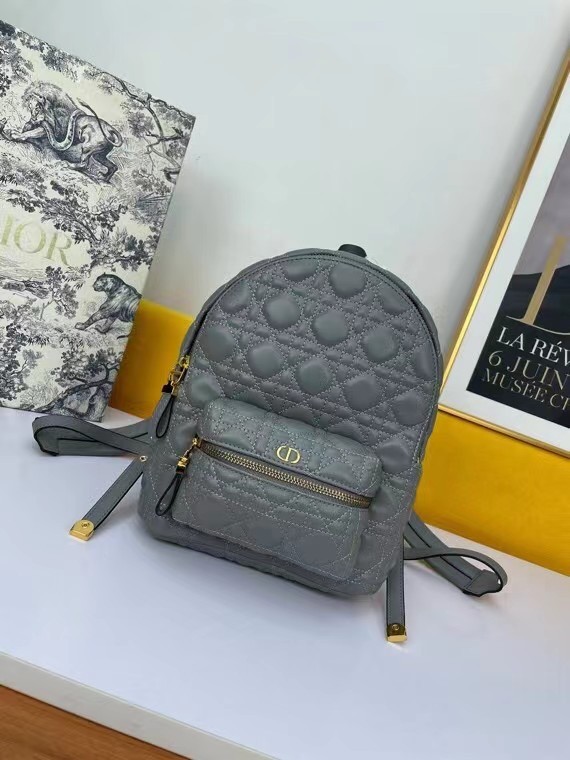 SMALL DIOR BACKPACK Cannage Lambskin M9222U grey